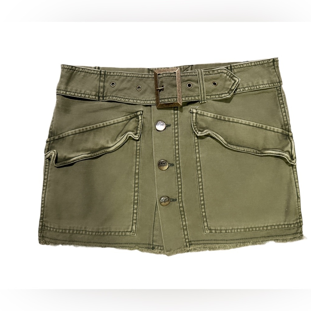 Free People Green Cargo Mini Skirt
